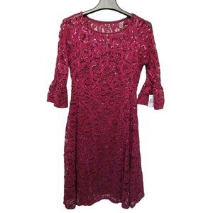 NWT Chris McLaughlin Size 8 Womens Burgundy Knee Length Dress. #Z-1-4